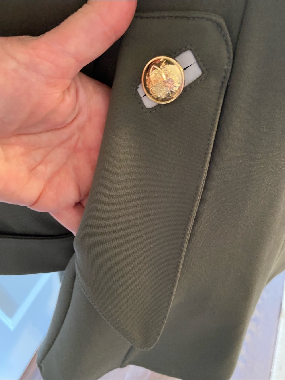 Joseph Ribkoff Olive Green Military-Style Jacket/Coat with Gold Buttons. Sz US6. - Picture 3 of 13